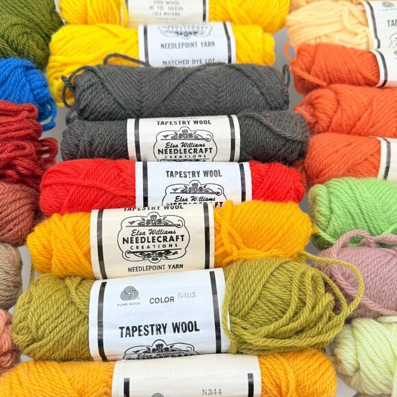 Lot of 40 Elsa Williams Needlecraft Tapestry Wool Yarn Assorted Colors - Picture 7 of 14